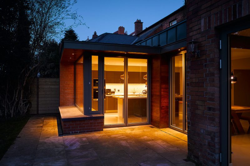 Contemporary extension of an Edwardian redbrick family home
