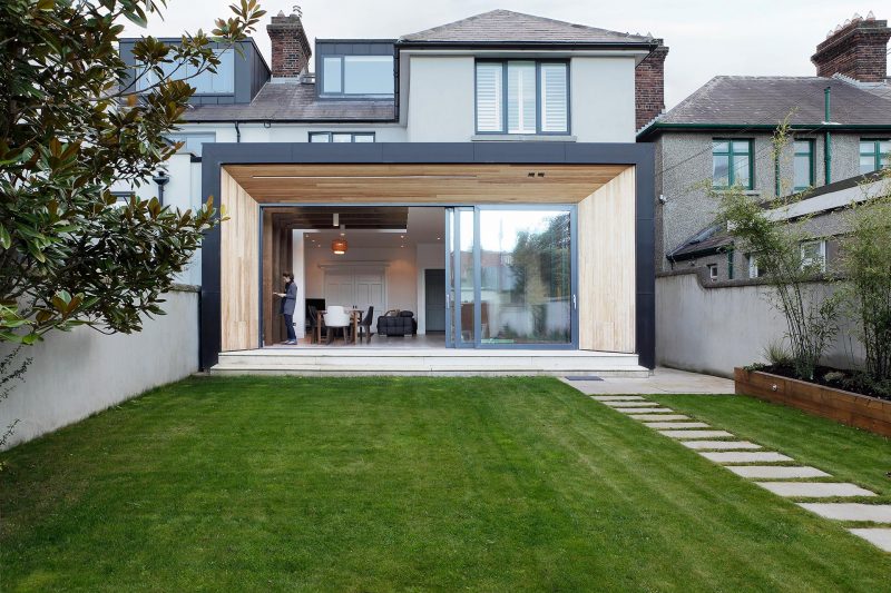 exterior of modern extension with high energy efficiency